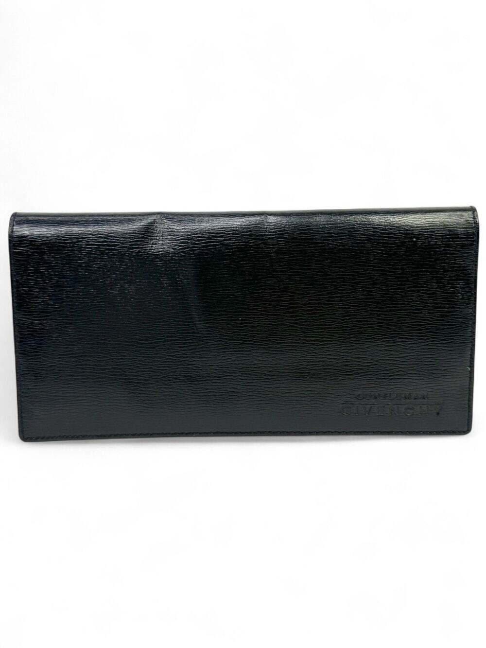 Vintage Givenchy Black Leather Continental Bifold Long Wallet